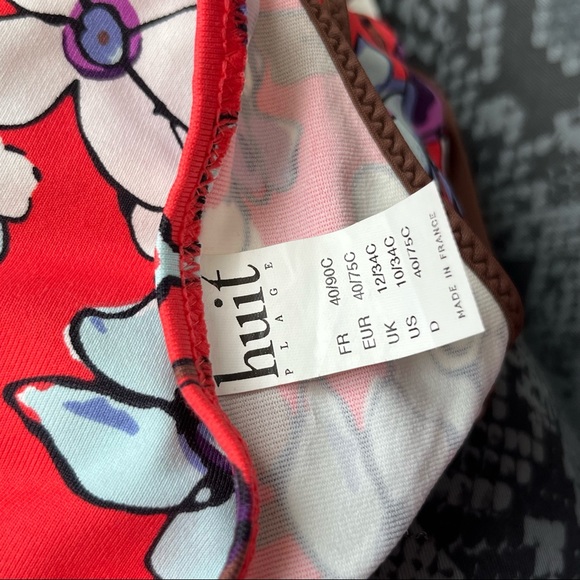 Huit France Floral Neon Bikini Top - Picture 5 of 6